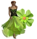 Woman stands on flowers