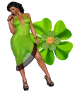 Woman stands on flowers