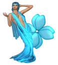 Woman stands on flowers
