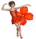 Woman stands on flowers