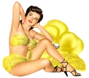 Woman sitting on flowers