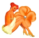 Woman sitting on flowers