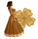 Woman stands on flowers