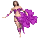 Woman stands on flowers