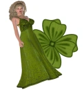 Woman stands on flowers