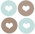 sky blue & brown bubble heart 