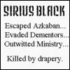 sirius killed by drapery