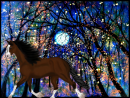 BEAUTIFUL HORSE AMONG FIRE FLIES