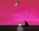 GORGEOUS SAIL BOAT ON OCEAN SUNSET 