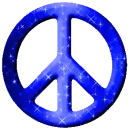 blue peace sign
