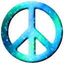 light blue peace sign