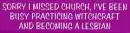 Sorry I missed church