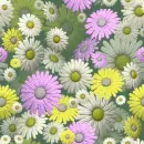 seamless glitter flowers spring background
