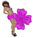 Woman stands on flowers