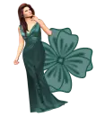 Woman stands on flowers