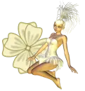 Woman kneels on flower