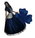 Woman stands on flowers