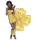 Woman stands on flowers