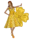 Woman stands on flowers