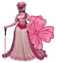 Woman stands on flowers