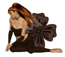 Woman sitting on flowers