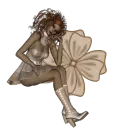 Woman sitting on flowers