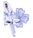 Woman sitting on flowers