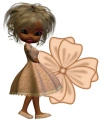 Woman stands on flowers
