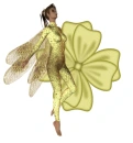 Woman stands on flowers