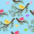 seamless glitter birds spring background