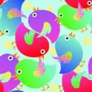 seamless glitter birds spring background