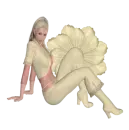 Woman sitting on flowers