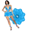 Woman stands on flowers