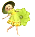 Girl stands on flowers