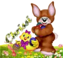 cute easter bunny chick chrissi