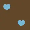 brown and blue cute hearts