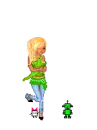 dino with girl
