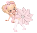 Woman sitting on flowers