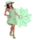 Woman stands on flowers