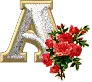 LETTER A WITH ROSES