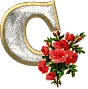LETTER C WITH ROSES