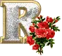 LETTER R WITH ROSES