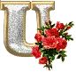LETTER U WITH ROSES