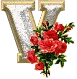 LETTER V WITH ROSES