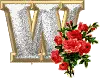 LETTER W WITH ROSES