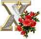LETTER X WITH ROSES