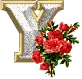 LETTER Y WITH ROSES