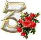 NUMBER 3 WITH ROSES