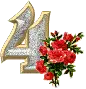 NUMBER 4 WITH ROSES
