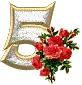 NUMBER 5 WITH ROSES